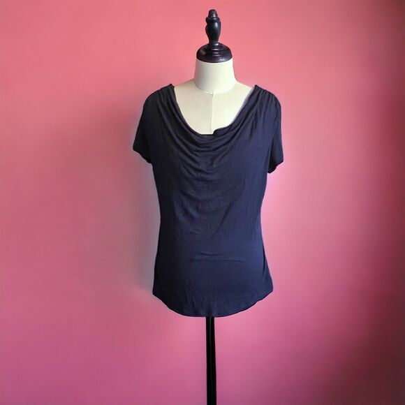 Dante Malan Navy cowl Neck T-Shirt - L - Picture 1 of 5
